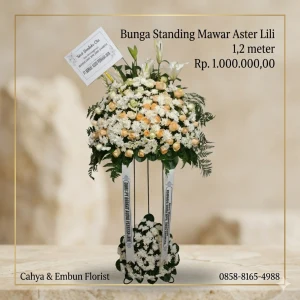 Bunga Standing Mawar Aster Lili Deluxe 2 Tingkat 1.2 Meter - ST-1000K