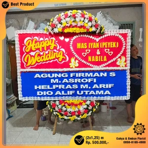 Bunga Papan Happy Wedding 2x1.25m Model BP-036
