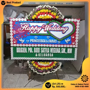 Bunga Papan Happy Wedding 2x1.25m Model BP-043