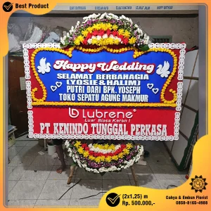 Bunga Papan Happy Wedding 2x1.25m Model BP-047