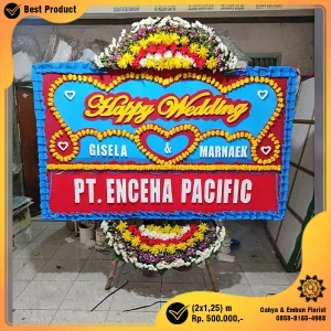 Bunga Papan Happy Wedding 2x1.25m Model BP-049