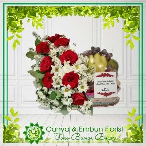 Parcel Buah Plus Bunga 005