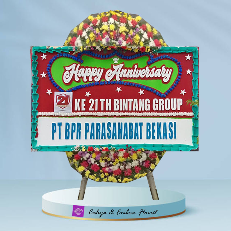 Papan Bunga Anniversary 002, Cahya & Embun Florist, Toko Bunga Bogor