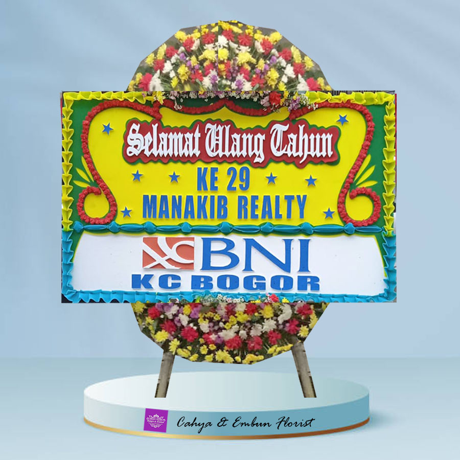 Papan Bunga Anniversary 001, Cahya & Embun Florist, Toko Bunga Bogor